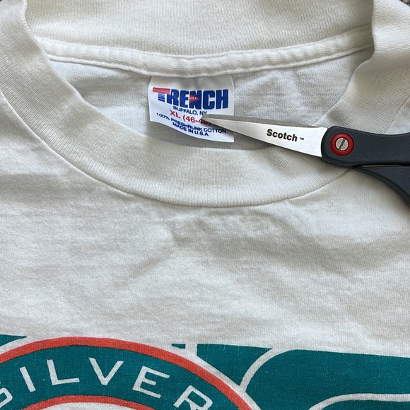 Vintage 1990s Miami Dolphins Trench NFL tee / size XL - Picture 4 of 5